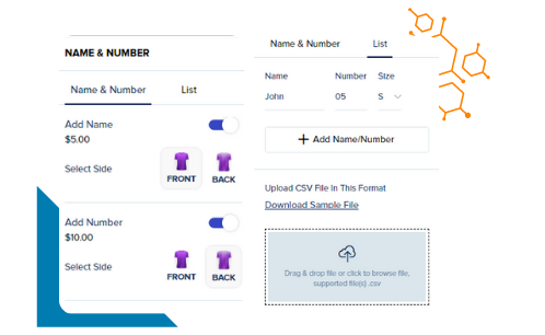 name and number feature