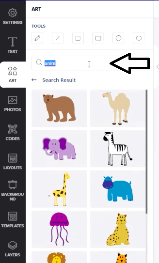 search option for clipart