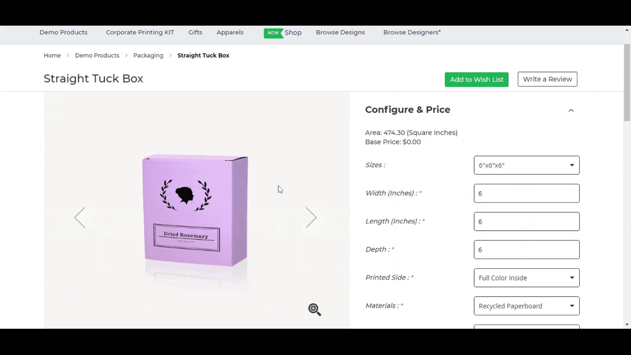 3d preview on product page