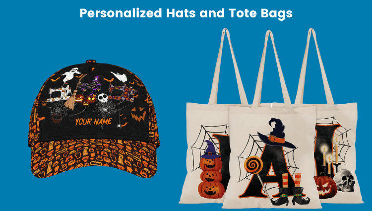 Personalized Hats and Tote Bags