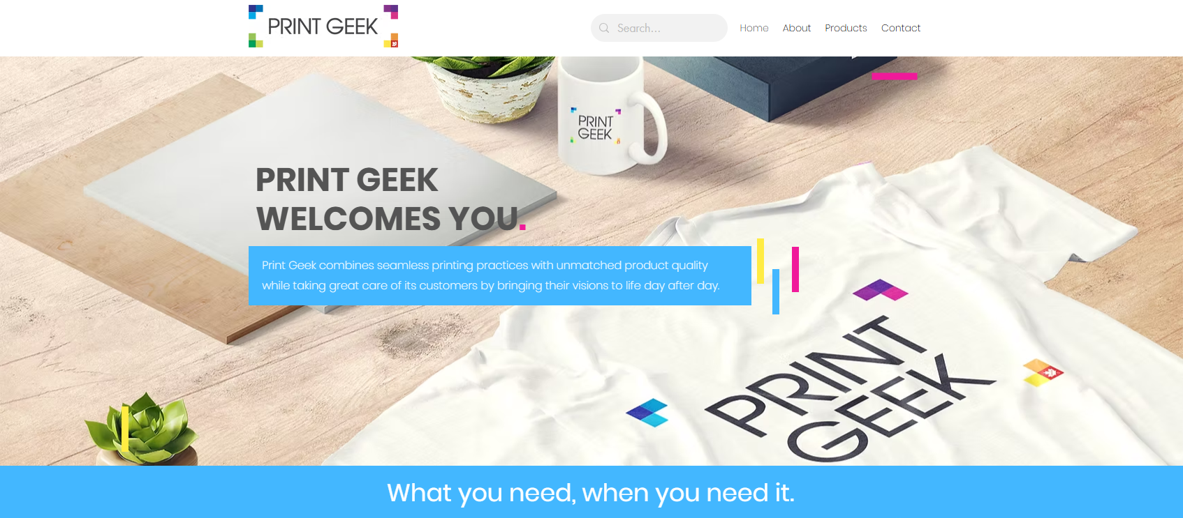 Custom printed apparel and merchandise by Print Geek Canada displayed on a workspace